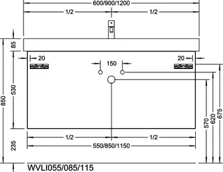 sanibel-Waschtisch-Unterbau 2.0 FLEX WVLI115 1150mm breit Schubl/Auszug Eiche Rost – Bild 2