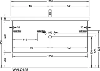 sanibel-Waschtisch-Unterbau 2.0 FLEX WVLO125 1250mm 2 Schubl/2 Auszüge Eiche Rost – Bild 2