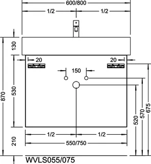 sanibel-Waschtisch-Unterbau 2.0 FLEX WVLS075 750mm breit Schubl/Auszug Eiche Rost – Bild 3