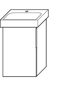 sanibel-Waschtisch-Unterbau 2.0 FLEX WVLY040L 400mm breit Tür links Eiche Rost – Bild 2