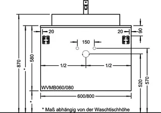 sanibel-Waschtisch-Unterbau UNI 2.0 FLEX WVMB080 800mm breit Schubl/Auszug Graphit Matt – Bild 3