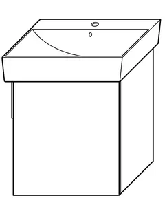 sanibel-Waschtisch-Unterbau 2.0 FLEX WVNR044R 440mm breit Tür rechts Eiche Rost – Bild 2