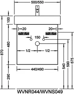 sanibel-Waschtisch-Unterbau 2.0 FLEX WVNR044R 440mm breit Tür rechts Eiche Rost – Bild 3