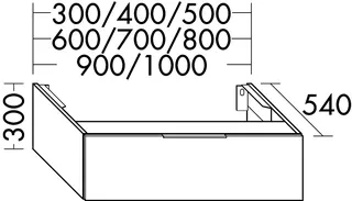 sanibel-Unterschrank 2.0 FLEX WVXX040 zu Konsole 400x300x540mm Graphit Matt – Bild 2