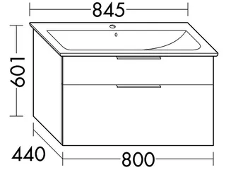 sanibel-Waschtisch-Unterbau 2.0 FLEX WVXY080 800mm Schubl/Auszug Graphit Matt – Bild 2