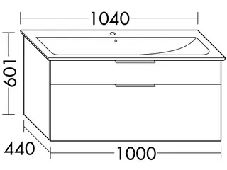 sanibel-Waschtisch-Unterbau 2.0 FLEX WVXY100 1000mm Schubl/Auszug Eiche Urban – Bild 2
