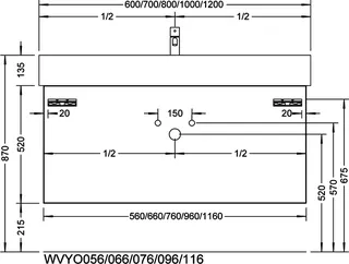 sanibel-Waschtisch-Unterbau 2.0 FLEX WVYO066 660mm breit Schubl/Auszug Graphit Matt – Bild 2