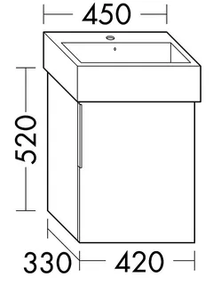 sanibel-Waschtisch-Unterbau 2.0 FLEX WVYR042R 420mm breit Tür rechts Graphit Matt – Bild 2