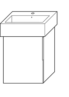 sanibel-Waschtisch-Unterbau 2.0 FLEX WWLZ041L 410mm breit Tür links Eiche Rost – Bild 2