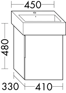 sanibel-Waschtisch-Unterbau 2.0 FLEX WWLZ041R 410mm breit Tür rechts Eiche Rost – Bild 2
