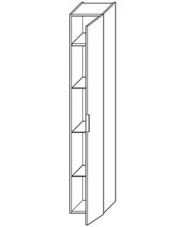sanibel-Hochschrank 2.0 FLEX HS3020R rechts 300x1760mm Eiche Rost – Bild 2