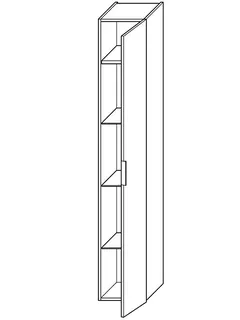 sanibel-Hochschrank 2.0 FLEX HS3520R rechts 350x1760mm Eiche Rost – Bild 2