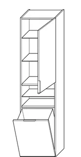 sanibel-Hochschrank 2.0 FLEX HS4542R rechts 450x1760mm Eiche Rost – Bild 2