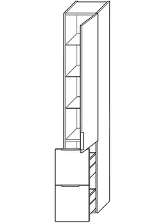 sanibel-Hochschrank 2.0 FLEX HSBC030R rechts 300x1760mm Eiche Rost – Bild 2
