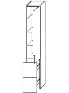 sanibel-Hochschrank 2.0 FLEX HSBC045R rechts 450x1760mm Eiche Rost – Bild 2