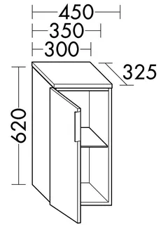 sanibel-Unterschrank 2.0 FLEX USHC030L links 300x620mm Graphit Matt – Bild 2