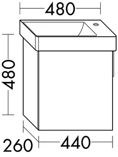 sanibel-Waschtisch-Unterbau 2.0 FLEX WURI044L 440mm breit Tür links Eiche Rost – Bild 3
