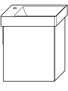 sanibel-Waschtisch-Unterbau 2.0 FLEX WURI044R 440mm breit Tür rechts Eiche Rost – Bild 2