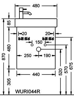 sanibel-Waschtisch-Unterbau 2.0 FLEX WURI044R 440mm breit Tür rechts Eiche Rost – Bild 3
