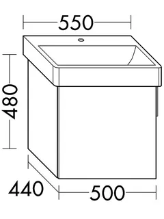 sanibel-Waschtisch-Unterbau 2.0 FLEX WURI050L 500mm breit Tür links Eiche Rost – Bild 2