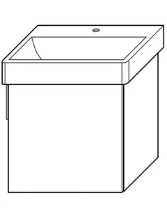 sanibel-Waschtisch-Unterbau 2.0 FLEX WURI050R 500mm breit Tür rechts Eiche Rost – Bild 2