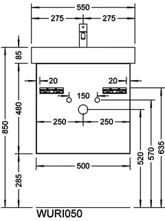 sanibel-Waschtisch-Unterbau 2.0 FLEX WURI050R 500mm breit Tür rechts Eiche Rost – Bild 3