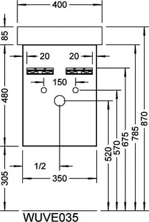 sanibel-Waschtisch-Unterbau 2.0 FLEX WUVE035R 350mm breit Tür rechts Eiche Rost – Bild 3