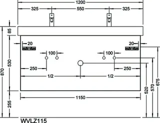 sanibel-Waschtisch-Unterbau 2.0 FLEX WVLZ115 1150mm breit Schubl/Auszug Graphit Matt – Bild 2