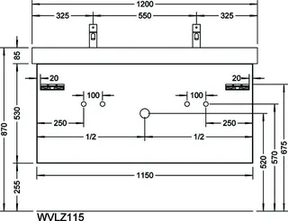 sanibel-Waschtisch-Unterbau 2.0 FLEX WVLZ115 1150mm Schubl/Auszug Eiche Cashmere EXP – Bild 2