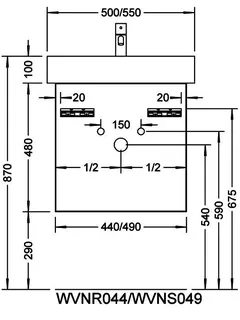 sanibel-Waschtisch-Unterbau 2.0 FLEX WVNR044L 440mm breit Tür links Graphit Matt – Bild 3