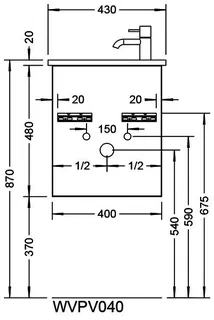 sanibel-Waschtisch-Unterbau 2.0 FLEX WVPV040R 400mm breit Tür rechts Graphit Matt – Bild 2