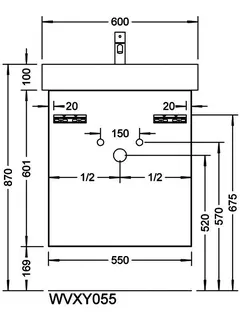 sanibel-Waschtisch-Unterbau 2.0 FLEX WVXY055 550mm Schubl/Auszug Graphit Matt – Bild 2