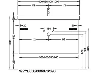 sanibel-Waschtisch-Unterbau 2.0 FLEX WVYB056 560mm Schubl/Auszug Eiche Rost – Bild 3