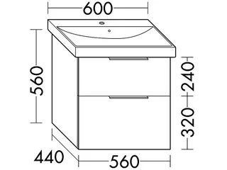 sanibel-Waschtisch-Unterbau 2.0 FLEX WVYB056 560mm Schubl/Auszug Eiche Rost – Bild 2