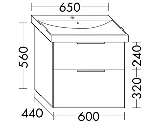 sanibel-Waschtisch-Unterbau 2.0 FLEX WVYB060 600mm Schubl/Auszug Eiche Rost – Bild 2