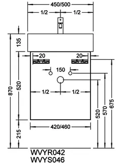 sanibel-Waschtisch-Unterbau 2.0 FLEX WVYR042R 420mm breit Tür rechts Eiche Rost – Bild 2