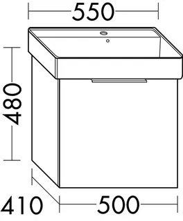 sanibel-Waschtisch-Unterbau 2.0 FLEX WWMI050 500mm breit 1 Auszug Graphit Matt – Bild 2