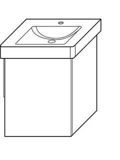 sanibel-Waschtisch-Unterbau 2.0 FLEX WWMP040R 400mm breit Tür rechts Eiche Rost – Bild 2