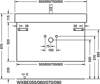sanibel-Waschtisch-Unterbau 2.0 FLEX WXBE060 600mm breit Schubl/Auszug Eiche Rost – Bild 2
