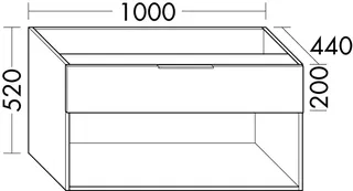 sanibel-Unterschrank 2.0 FLEX WXBJ100 zu Konsole 1000x520x440mm Basaltgrau – Bild 2