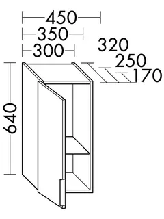 sanibel-Hängeschrank 2.0 FLEX H3547L links 350x640x320mm Eiche Rost – Bild 2