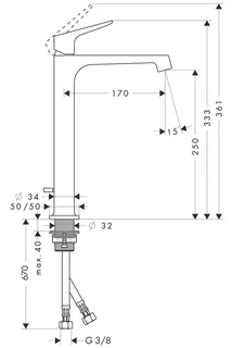 Hansgrohe Axor Citterio M Waschtischmischer chrom für Waschschüssel
