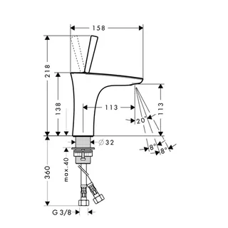 Hansgrohe PuraVida Einhebel-Waschtischmischer mit Push-Open Ablaufventil – Bild 2