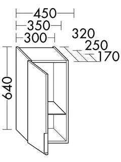sanibel-Hängeschrank 2.0 FLEX HM3547L links 350x640x250mm Eiche Rost – Bild 2