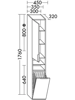 sanibel-Hochschrank 2.0 FLEX HS3542L links 350x1760mm Eiche Rost – Bild 4