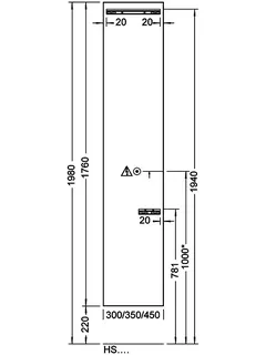 sanibel-Hochschrank 2.0 FLEX HS4537L links 450x1760mm Eiche Rost – Bild 3