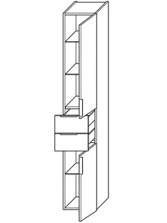 sanibel-Hochschrank 2.0 FLEX HS4537R rechts 450x1760mm Eiche Rost – Bild 2
