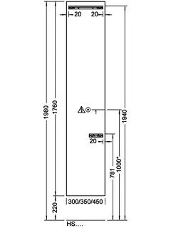 sanibel-Hochschrank 2.0 FLEX HSBC035R rechts 350x1760mm Eiche Rost – Bild 3