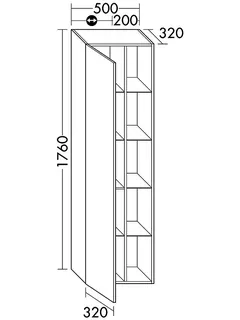 sanibel-Hochschrank 2.0 FLEX HSER050L links 500x1760mm Eiche Cashmere – Bild 2