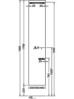 sanibel-Hochschrank 2.0 FLEX HSKV035L links 350x1760mm Eiche Rost – Bild 3